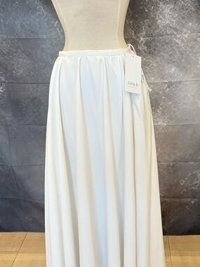 Eddy K ivory crepe Pleated Wedding Skirt size 12